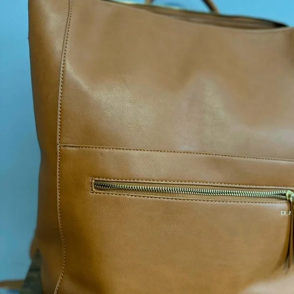 Fawn Design Brown Faux Leather Backpack Set with Gold Accents. - Picture 12 of 13